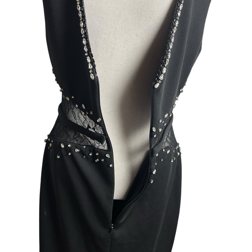 Basix Black Label Lace Beaded BodyCon Dress EUC SZ8 - Picture 8 of 10